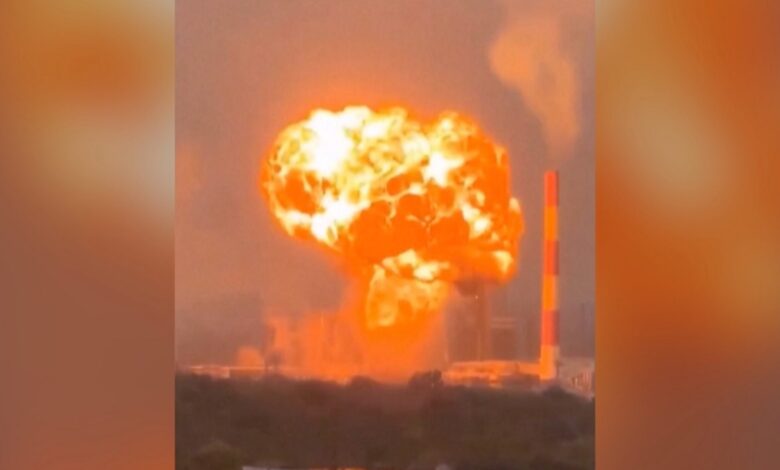 Watch: Explosion rocks Russian oil facility