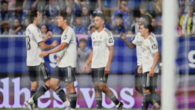 Mbappé scores twice as Real Madrid wins 3-0 at Oviedo to maintain ...