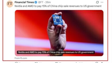 Nvidia, AMD to pay 15% of China chip sales revenue to US govt- FT ...