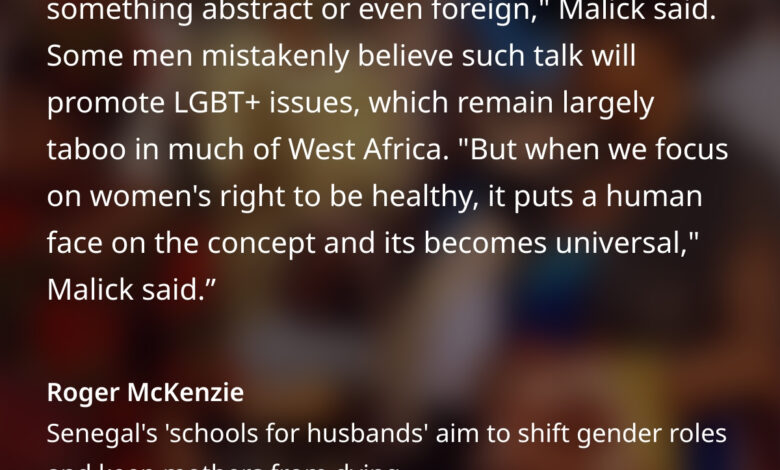 Cátia Freitas on X: "Senegal's 'schools for husbands' aim to shift ...