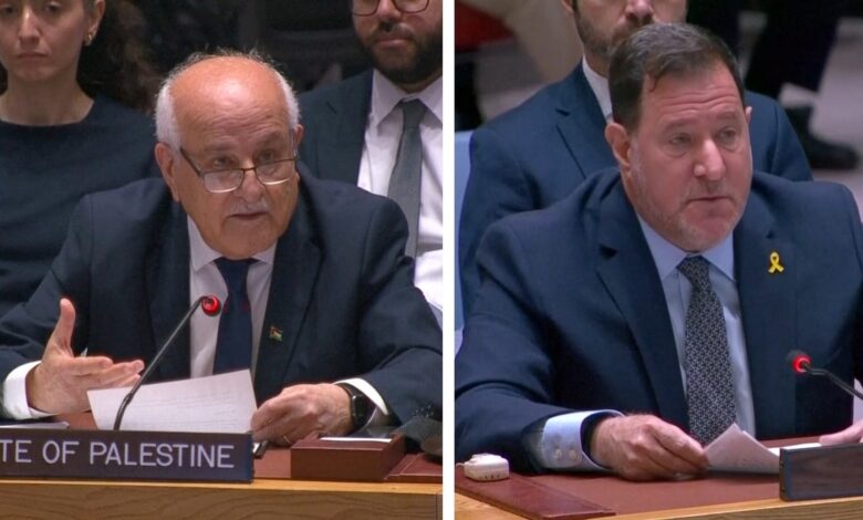 Watch: Palestinian and Israeli representatives address UN meeting