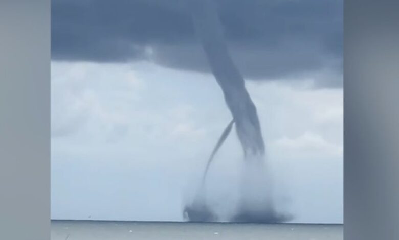 Watch: Twin waterspouts merge near Italian coastline