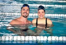 Italy: The unexpected pair competing in artistic swimmng